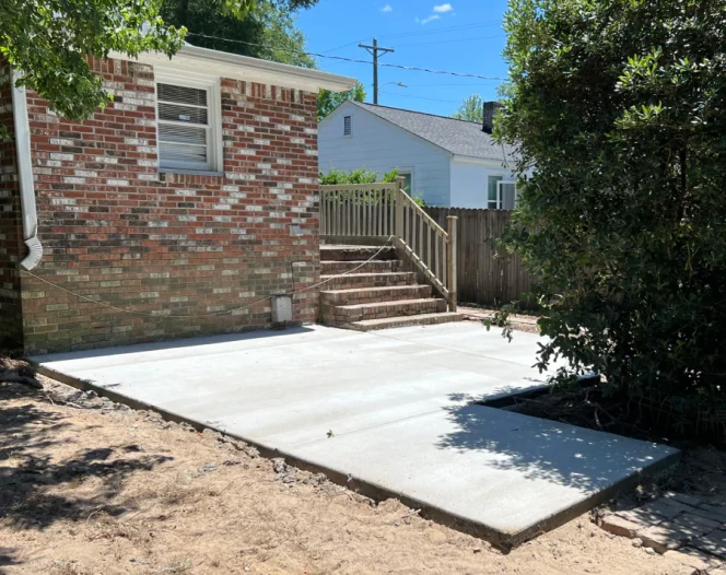 concrete patio installed